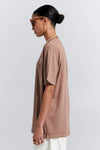 KAREN WALKER EMBROIDERED RUNAWAY GIRL CLASSIC T-SHIRT/TAUPE