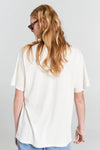 KAREN WALKER EMBROIDERED RUNAWAY GIRL CLASSIC T-SHIRT-ECRU