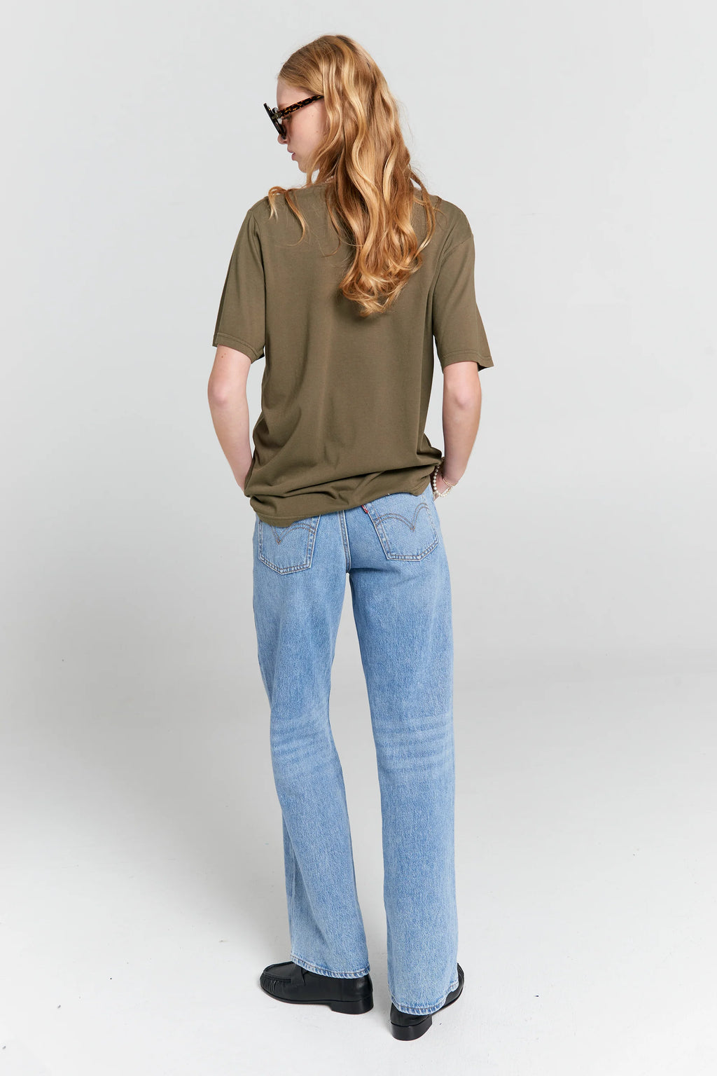 KAREN WALKER EMBROIDERED RUNAWAY GIRL CLASSIC T-SHIRT-GREEN