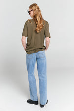 KAREN WALKER EMBROIDERED RUNAWAY GIRL CLASSIC T-SHIRT-GREEN