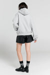 KAREN WALKER RUNAWAY GIRL CROPPED OVERSIZED HOODIE-GREY