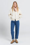 KAREN WALKER CROPPED OVERSIZED HOODIE-ECRU