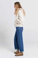 KAREN WALKER CROPPED OVERSIZED HOODIE-ECRU
