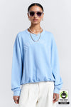 KAREN WALKER RUNAWAY COLLEGE CREWNECK SWEATSHIRT/BLUE