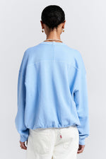 KAREN WALKER RUNAWAY COLLEGE CREWNECK SWEATSHIRT/BLUE