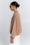 KAREN WALKER COLLEGE CREWNECK SWEATSHIRT-TAUPE