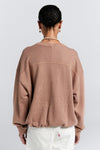 KAREN WALKER COLLEGE CREWNECK SWEATSHIRT-TAUPE