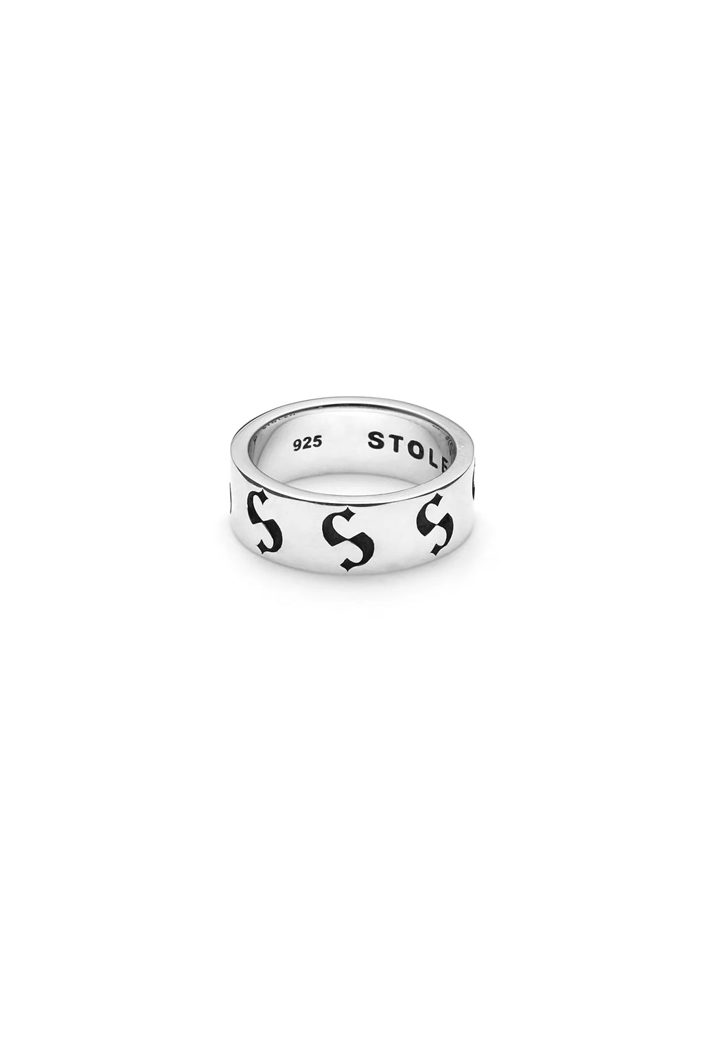 STOLEN S-LOGO IMPRINT BAND NARROW RING / N