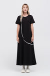 TAYLOR WAVE DRESS-BLACK/IVORY