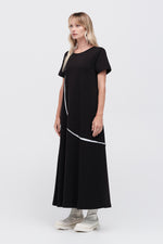 TAYLOR WAVE DRESS-BLACK/IVORY