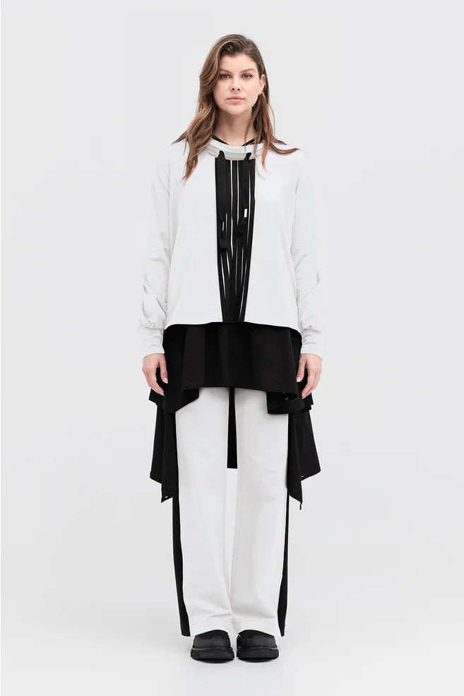 TAYLOR STRIP BRINK SWEATER-BLACK/IVORY