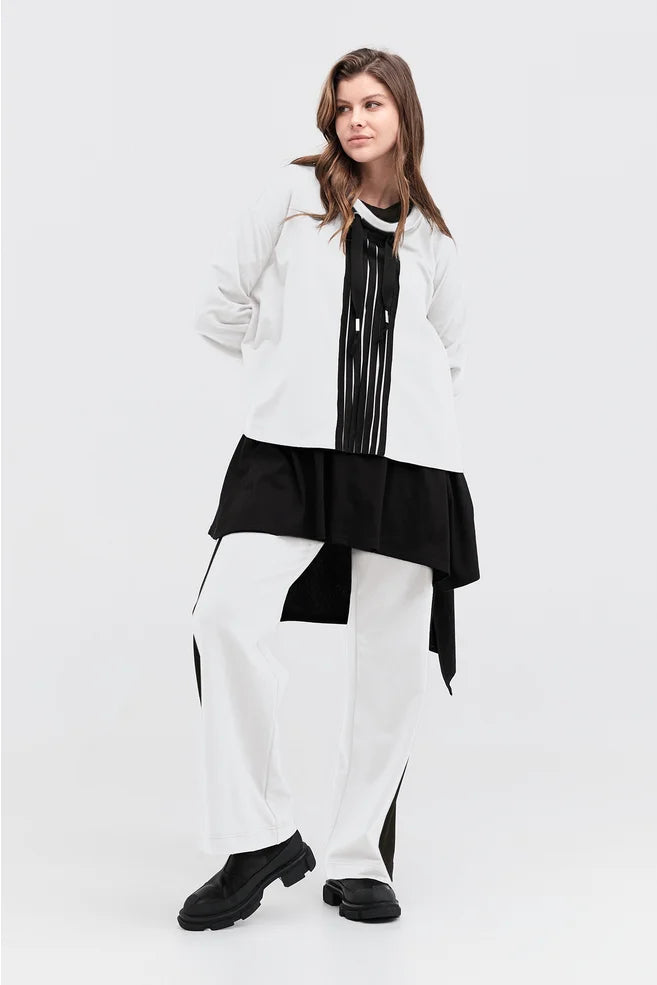 TAYLOR STRIP BRINK SWEATER-BLACK/IVORY