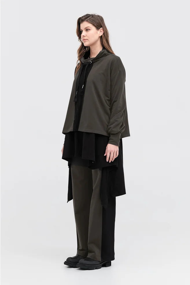 TAYLOR STRIP BRINK SWEATER-TARMAC/BLACK