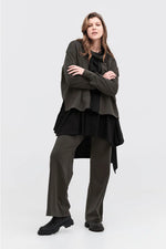 TAYLOR STRIP BRINK SWEATER-TARMAC/BLACK