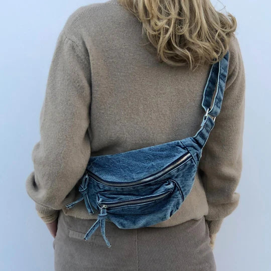 LOLLYS LAUNDRY HOLLY BELT BAG-WASHED DENIM