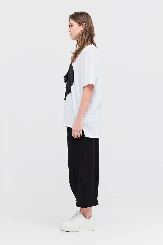 TAYLOR CIRC MODULE TEE-IVORY/BLACK
