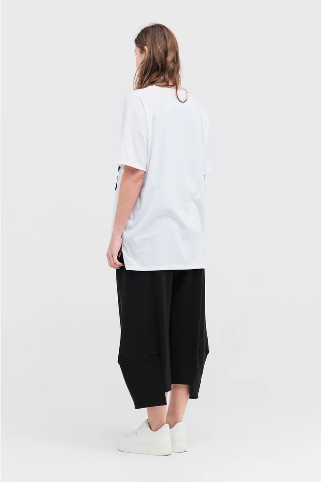TAYLOR CIRC MODULE TEE-IVORY/BLACK