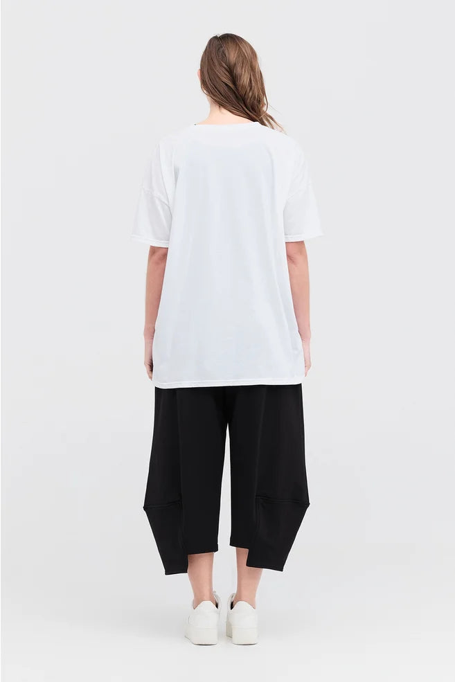 TAYLOR CIRC MODULE TEE-IVORY/BLACK