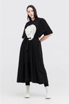 TAYLOR CIRC DRESS-BLACK/IVORY