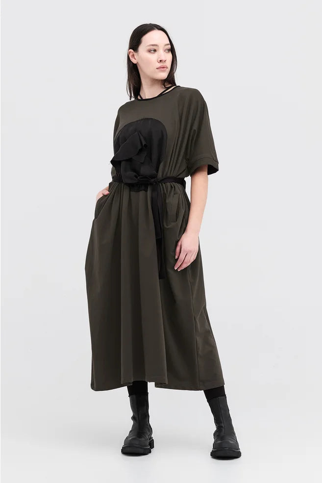 TAYLOR CIRC DRESS-TARMAC/BLACK