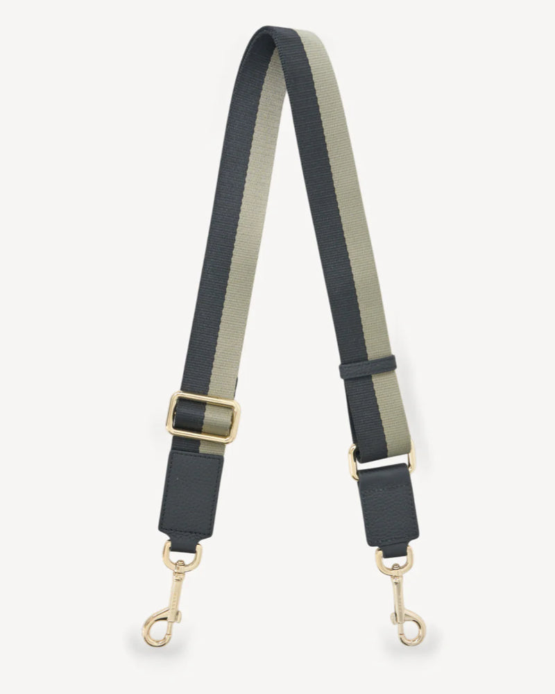 SABEN FEATURE STRAP WEBBING BLACK + EUCALYPTUS STRIPE