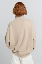 KAREN WALKER CARMEN OVERSIZED TURTLENECK SWEATER-STONE