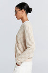 KAREN WALKER MONOGRAM KNIT CARDIGAN-SAND MULTI