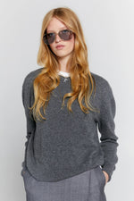 KAREN WALKER CLASSIC CASHMERE SWEATER-CHARCOAL
