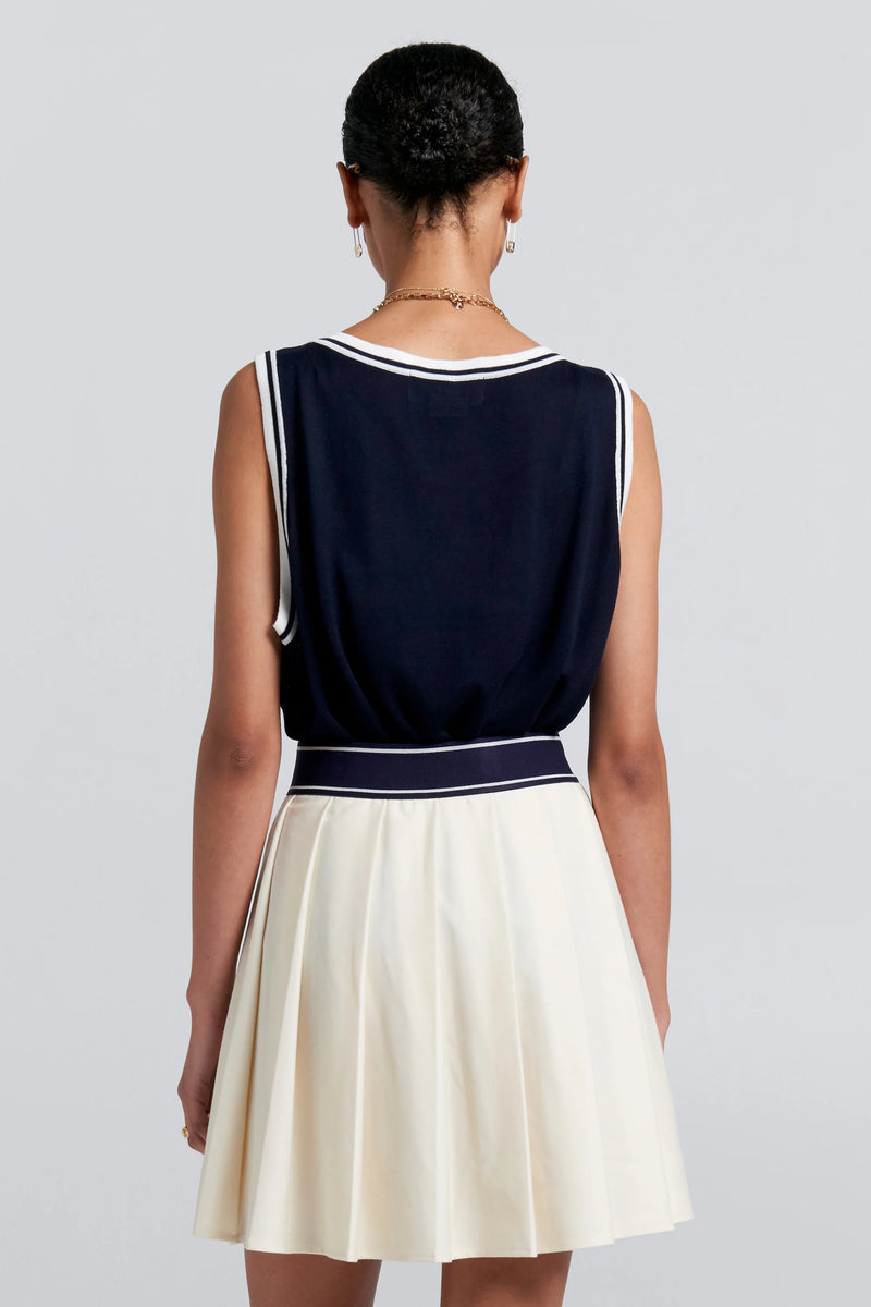 KAREN WALKER RELAX KNIT TANK-NAVY