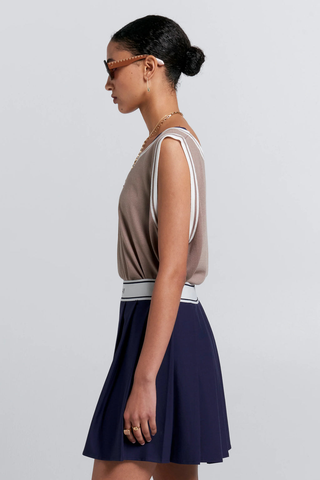 KAREN WALKER RELAX KNIT TANK-TAUPE