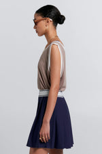 KAREN WALKER RELAX KNIT TANK-TAUPE