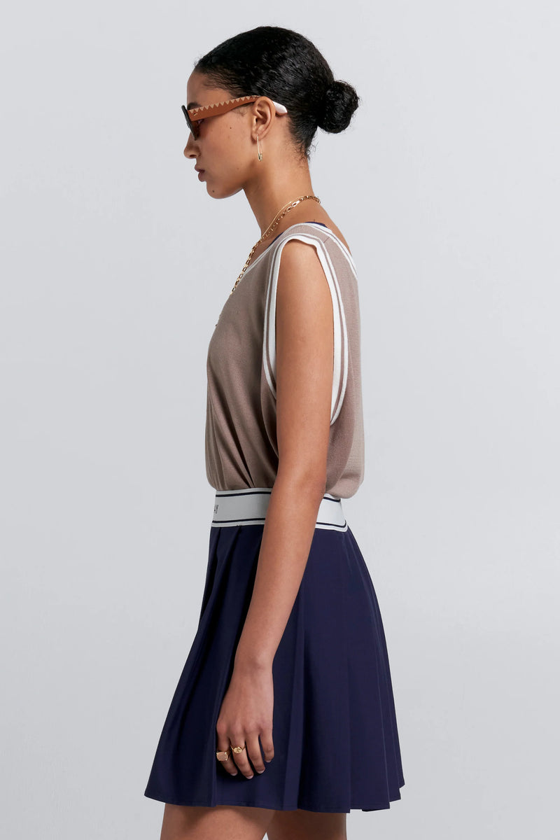 KAREN WALKER RELAX KNIT TANK-TAUPE