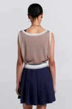 KAREN WALKER RELAX KNIT TANK-TAUPE