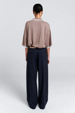 KAREN WALKER RELAX KNIT POLO-TAUPE