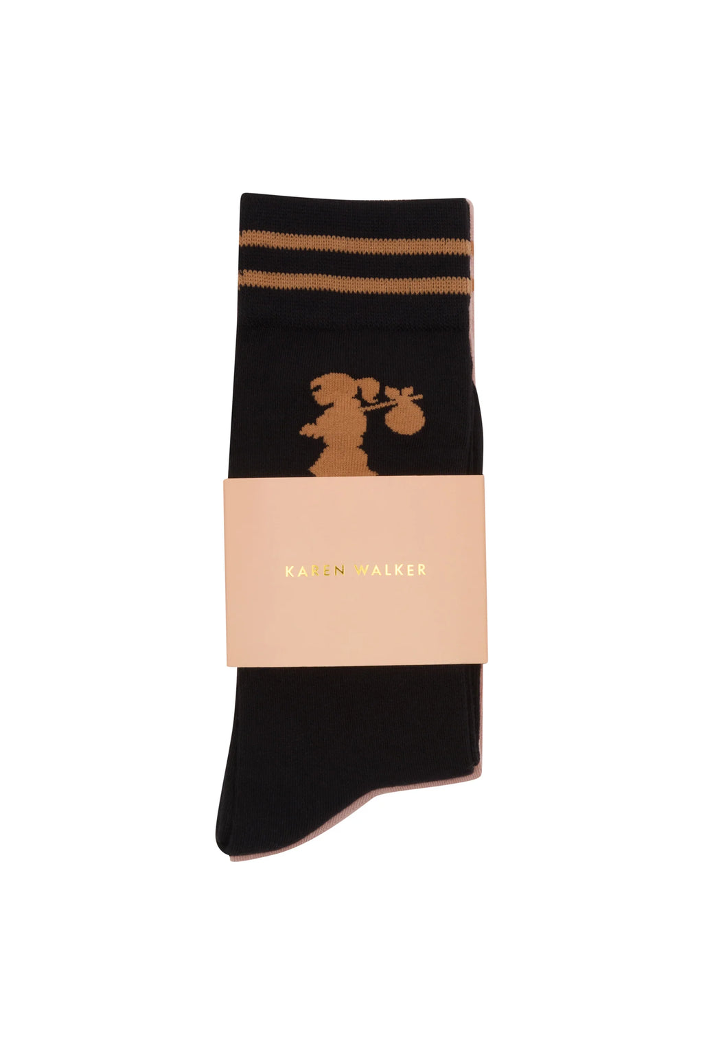 KAREN WALKER RUNAWAY GIRL SOCKS / BLACK-PINK