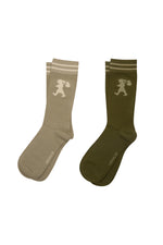 KAREN WALKER RUNAWAY GIRL SOCKS / SAGE-OLIVE