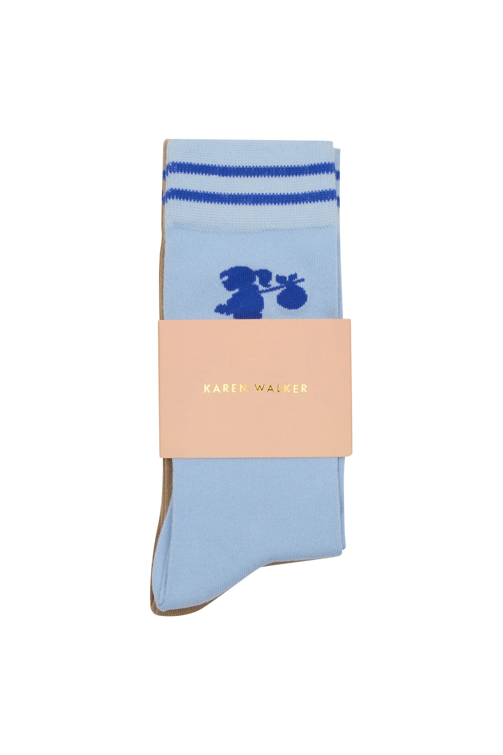 KAREN WALKER RUNAWAY GIRL SOCKS / BLUE-SESAME