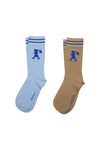KAREN WALKER RUNAWAY GIRL SOCKS / BLUE-SESAME