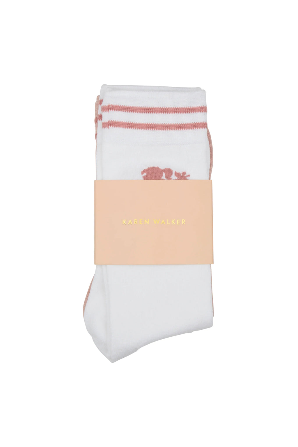 KAREN WALKER RUNAWAY GIRL SOCKS / PINK-WHITE