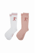 KAREN WALKER RUNAWAY GIRL SOCKS / PINK-WHITE