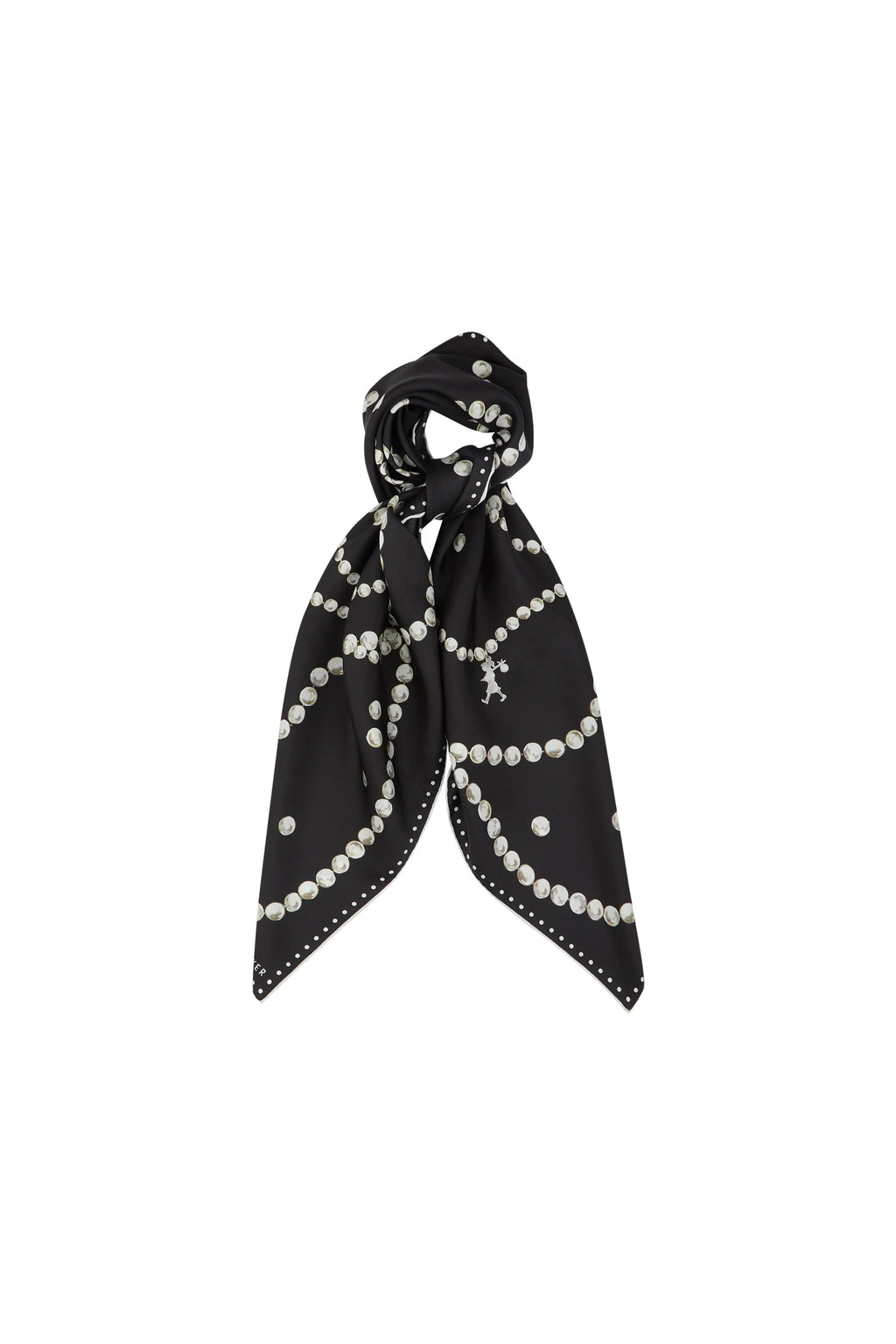 KAREN WALKER RUNAWAY PEARLS CLASSIC SILK SCARF