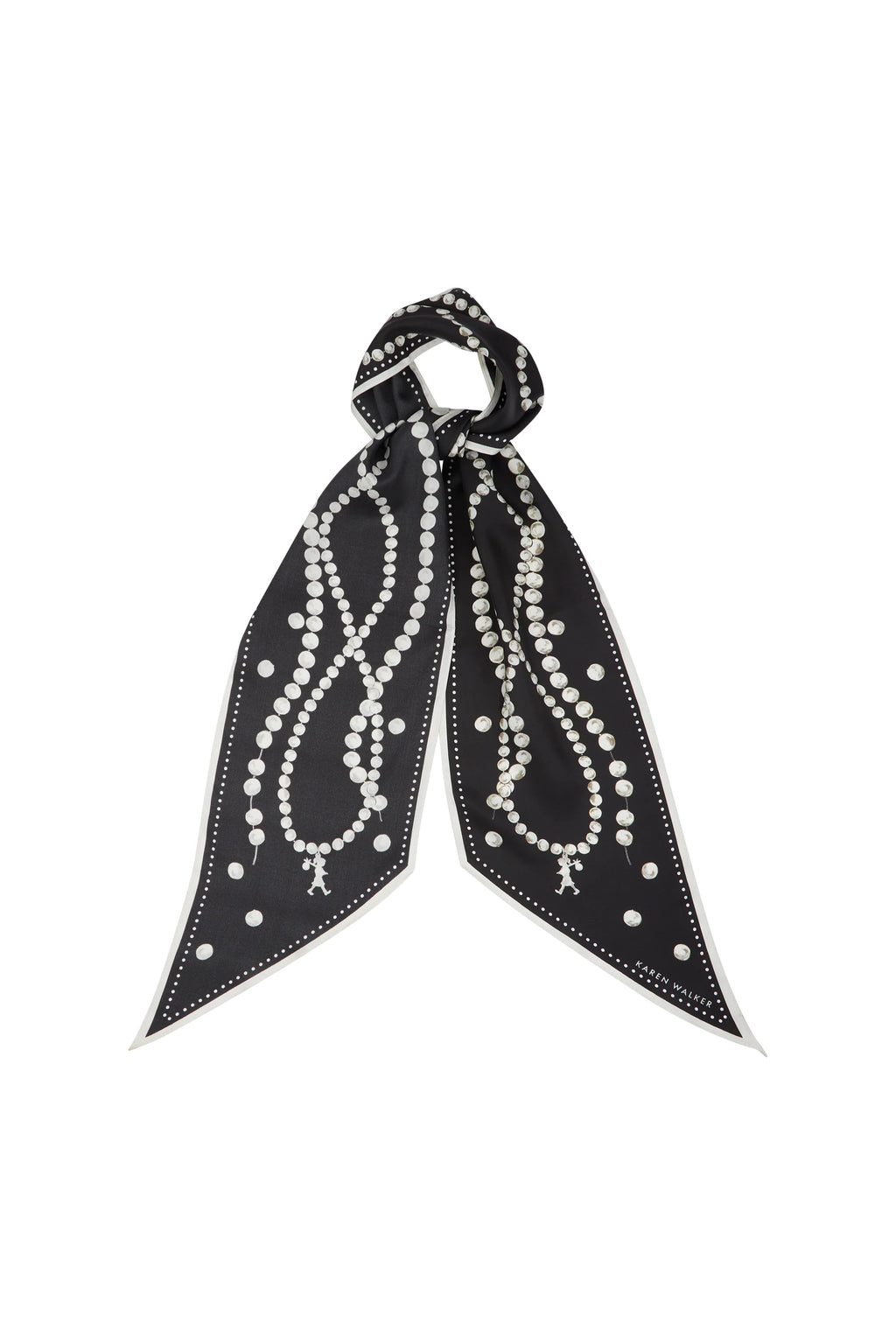 KAREN WALKER RUNAWAY PEARLS SASH SCARF