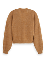 MAISON CORE FUZZY CREW NECK PULLOVER-TOBACCO