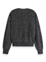 MAISON CORE FUZZY CREW NECK PULLOVER-CHARCOAL