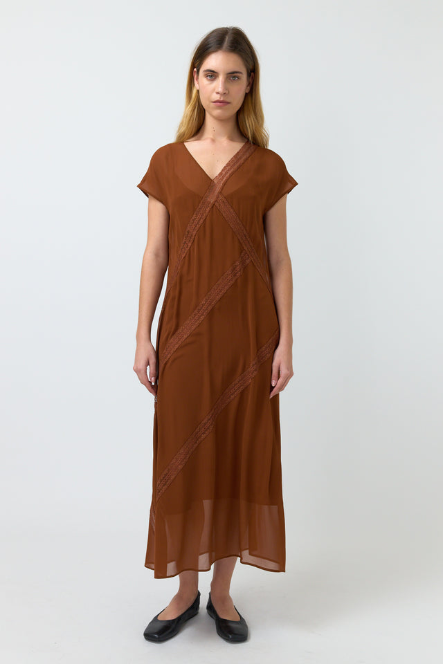 KATE SYLVESTER ADA DRESS-TOBACCO