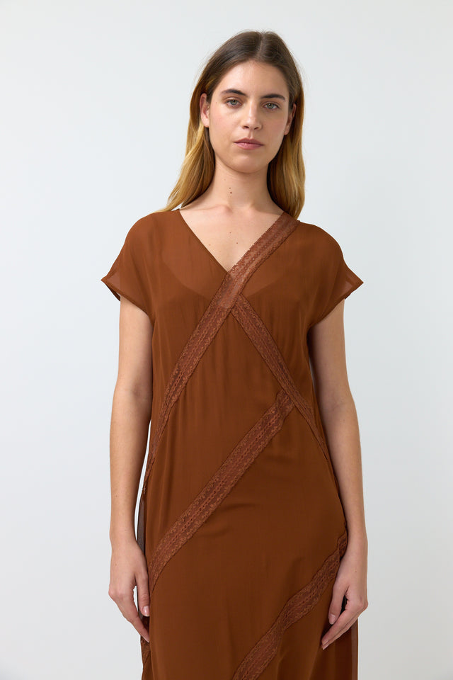 KATE SYLVESTER ADA DRESS-TOBACCO