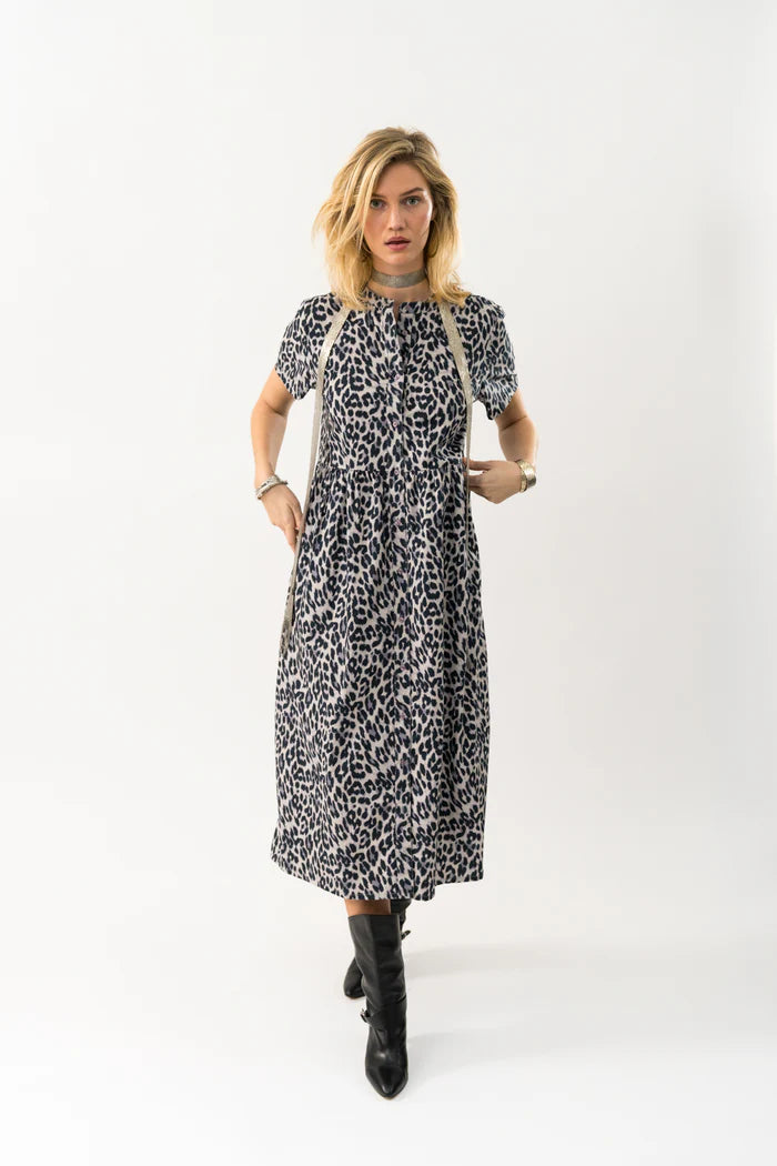 LOLLYS LAUNDRY ALIYA MAXI DRESS-LEOPARD PRINT