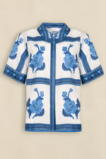 ZOE KRATZMANN PIXEL TOP-AZURE COLLAGE