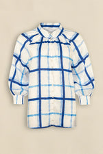 ZOE KRATZMANN INSPIRE TOP-AZURE CHECK