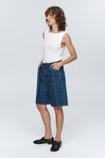 MARLE BELTED JEAN SHORT-WASHED INDIGO